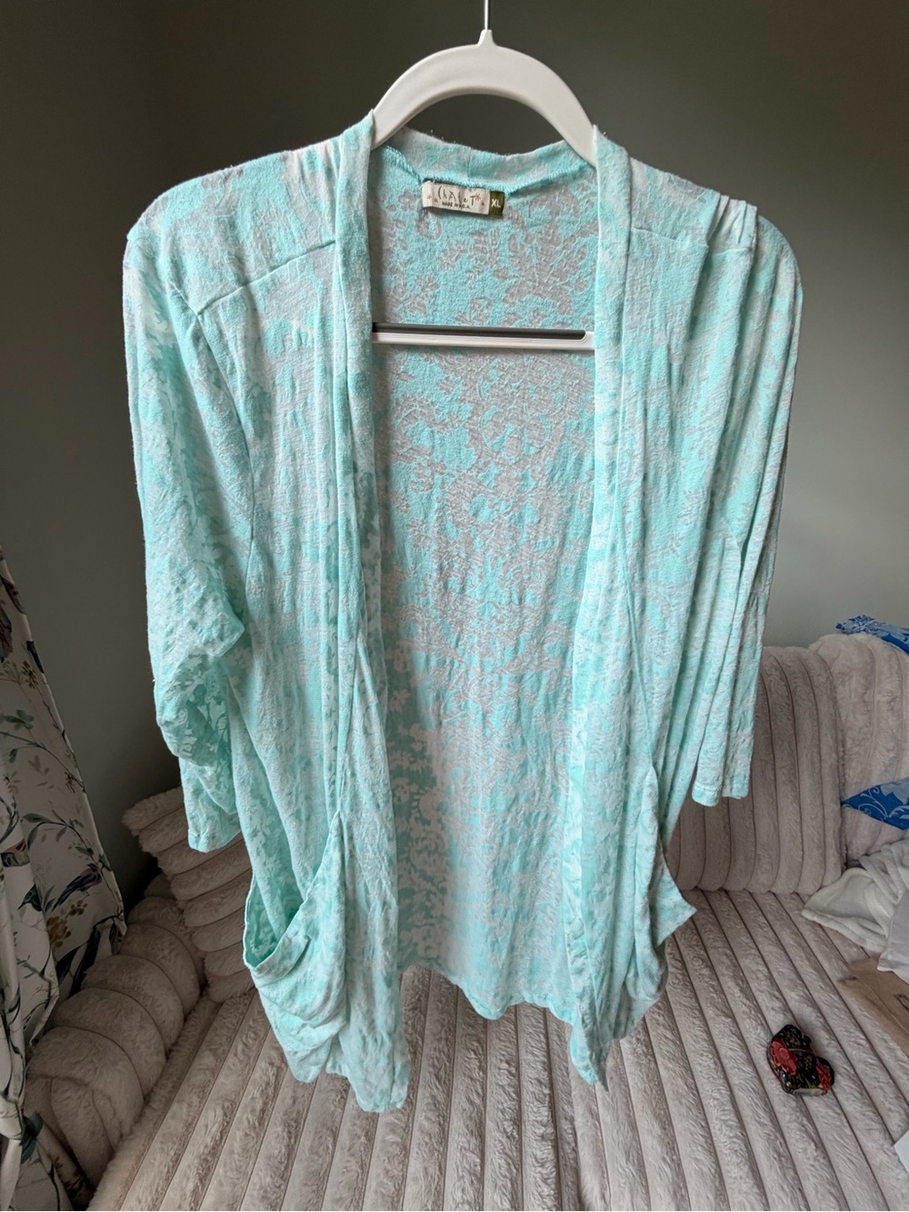 Chalet Light Blue Lightweight Open Front Cardigan